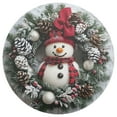 thumbnail image 3 of Ryvnso Cute Christmas Snowman Round Plate Mats Dining Table Placemat Set of 4 for Holiday Decoration, 3 of 7