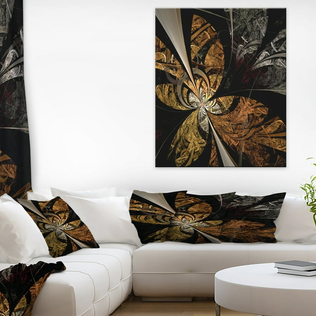 Symmetrical Brown Fractal Flower - Floral Canvas Art Print