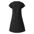 thumbnail image 3 of Women's Casual Tennis Dress for Everyday Wear Lightweight Summer V-Neck Printed Plus Size Ladies Gown for Comfortable All-Day Style Black XXL, 3 of 5