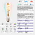 jixopn Tuya WiFi Smart ST64 Edison LED Light Bulbs 16 Million RGB Color