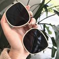 thumbnail image 2 of Gafas de sol blancas con forma cóncava para mujer, lentes de sol cuadradas con montura grande y cara grande, novedad de 2024, 2 of 5