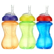 Nuby Easy-Grip Soft Straw Sippy Cup, 10 fl oz, 3 Count