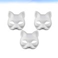 thumbnail image 3 of 3 piezas máscara facial de gato DIY máscara pintada a mano en blanco máscara de enseñanza de jardín de infantes para niños disfraz de disfraces de Halloween Cosplay accesorio (blanco) HOMEMAXS HaoMX5782101, 3 of 6