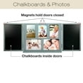 thumbnail image 7 of Excello Global Products Barndoor Rustic Wood Collage Picture Frame with 2 Magnetic Chalkboard Doors: Decor for Kitchen, Living Room, Bedroom, Office - Gray - EGP-HD-0413C, 7 of 7