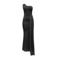thumbnail image 5 of Black Party Dresses Women One Shoulder Long Prom Dress Elegant Bodycon Maxi Formal Party Evening Gowns With Slit Wedding Guest Dresses for Women, 5 of 6