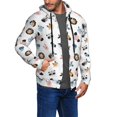 thumbnail image 2 of Uemuo Cartoon Animals for Men's Fashion Full-zip Hoodies & Sweatshirts with Kangaroo Pocket, Zip-up Hooded Sweatshirt, Moisture Wicking & Breathable-Large, 2 of 5