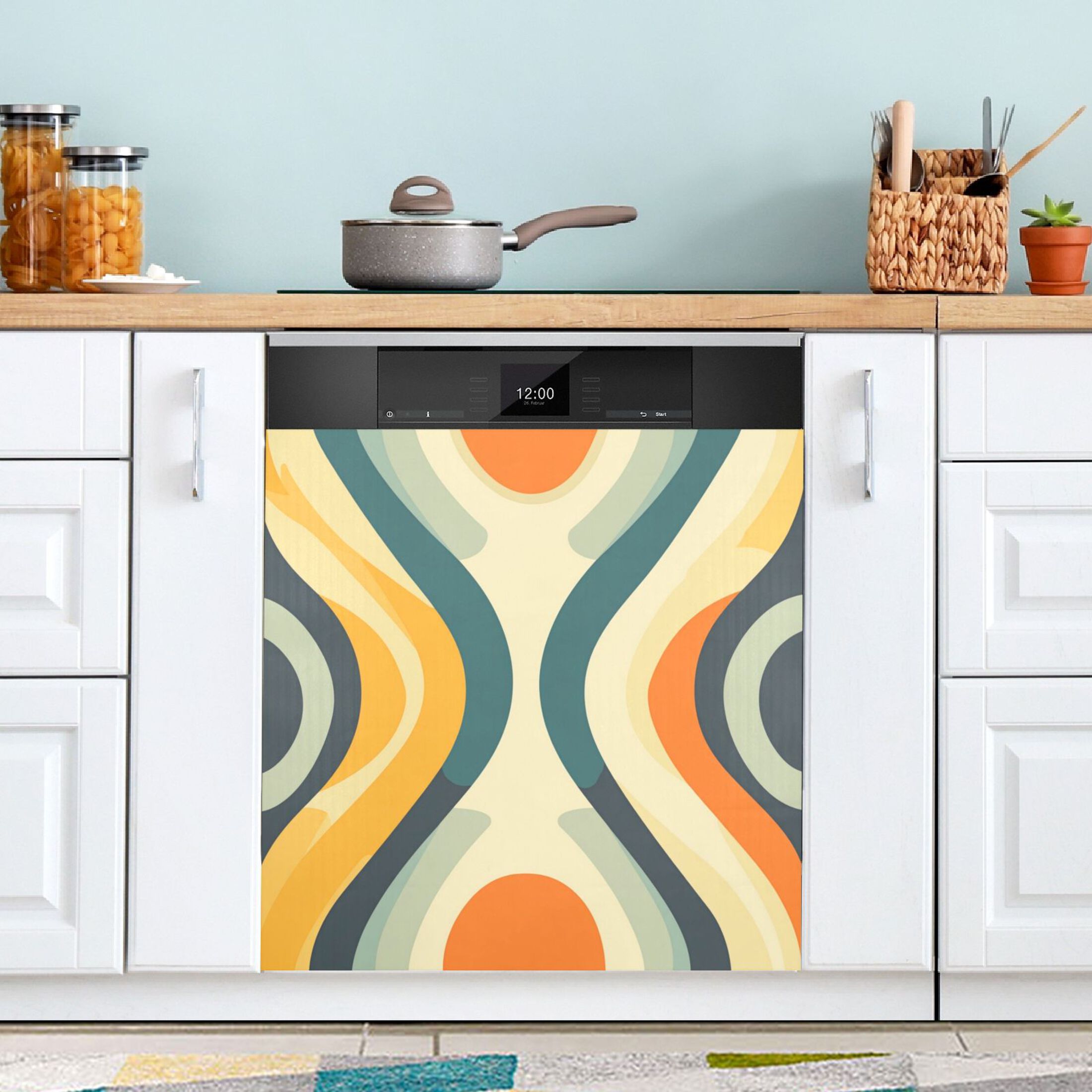 Dishwasher Magnetic Sticker 23x26 Inch Refrigerator Magnetic Sticker Washing Machine Magnetic Sticker Kitchen Panel Magnetic Sticker Home Decor Pretty Colorful Stripes