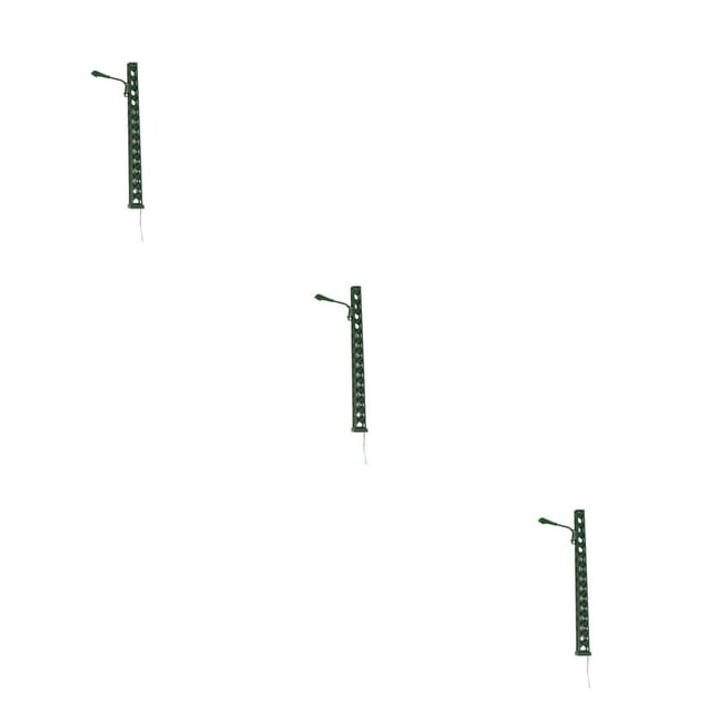 bedienty Model Railway Lamp Pathway Landscape Scenery Lightweight Ladder Streetlights Resistance Decorative LED Metal Lamppost Green(Warm Light) 3Set
