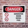 thumbnail image 4 of (2 Pack) Generator Room Diesel Fuel OSHA Danger Sign 18 Inch X 12 Inch Plastic Sign, Weather Resistant, UV Protected for Workplace, Business, and Construction Site, Made in the USA, 4 of 8