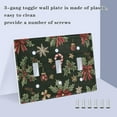 thumbnail image 3 of Yayeee Toggle Light Switch Wall Plate 2-Gang 4.56"x4.48" Decorative Outlet Cover, Green Christmas Holly, 3 of 7