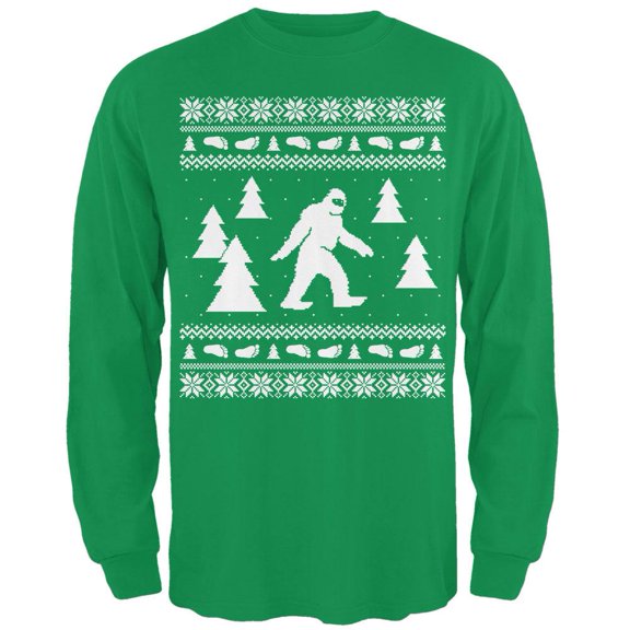 Sasquatch Irish Green Adult Long Sleeve T-Shirt