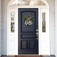 thumbnail image 1 of BKER Hello Door Plate Decorative Plate Simulation Flower Wall Hanging Home Decoration Wreath, 1 of 5