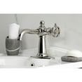thumbnail image 3 of Kingston Brass KSD3546RKZ Wendell One-Handle Single-Hole Bathroom Faucet with Knurled Handle and Push Pop-Up Drain, Polished Nickel, 3 of 6