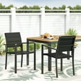thumbnail image 4 of Modern Outdoor Dining Chairs Set of 2 with Aluminum Frame and Weather Resistant Mesh Seating for Patio, Garden, or Backyard, 4 of 9