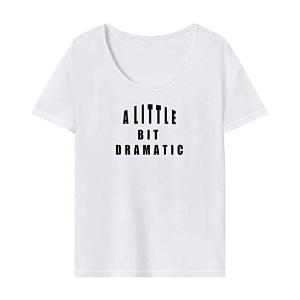 Camiseta de mujer con cuello redondo, camiseta suave de manga corta para mujer, regalo para el trabajo M