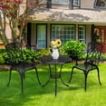 thumbnail image 5 of FOLDLIFE 3-Piece Outdoor Bistro Set: Black Patio Set with Umbrella Hole, Rust-Resistant Cast Aluminum, Patio Table and Chairs,Ideal for Garden, Backyard, Patio Balcony, 5 of 8