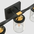 thumbnail image 3 of YANSUN 19.7 in 3-Light Black and Gold Bathroom Vanity Light Fixtures Over Mirror, Ideal for Bathroom, Hallway, Bedroom, Powder Room, 3 of 8