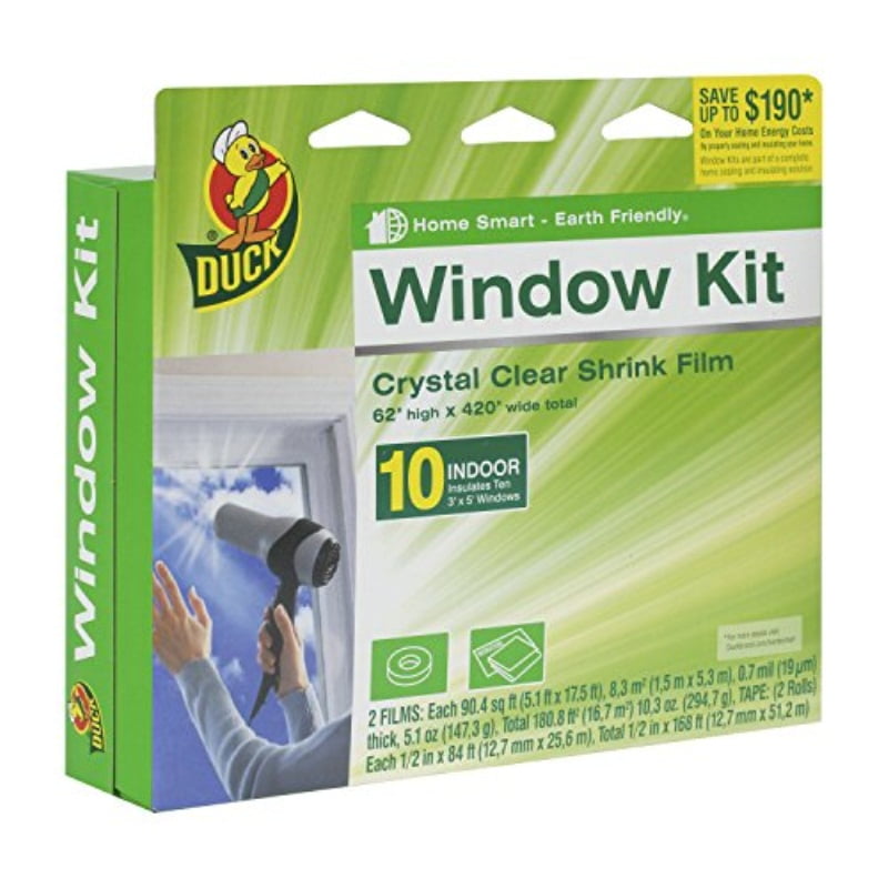 Duck Brand 62"H x 420"W 10pk Clear Shrink Indoor Window Film Insulation Kit 