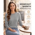 thumbnail image 4 of QUALFORT Women’s Crew Neck Pullover Sweater, Soft Midweight Long Sleeve Wool Blend Knit Top, Gray, Size XL, 4 of 7
