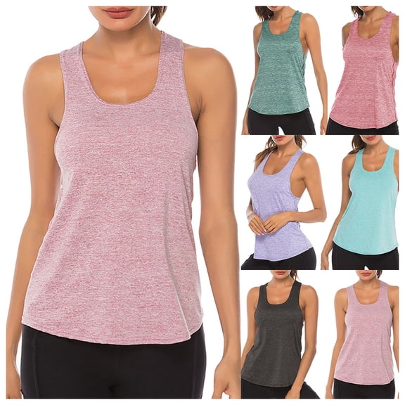 Workout Shirt Women Sleeveless Athletic Tank Tops Scoop Neck Camisole Running Muscle Tank Yoga Shirts Lightweight Gym Clothes (Sky Blue,XL)
