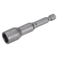 thumbnail image 1 of Unique Bargains 1/4' Quick-Change Hex Shank 3/8' Nut Driver Bit, No-magnetic 2.56' Length, SAE, 1 of 5