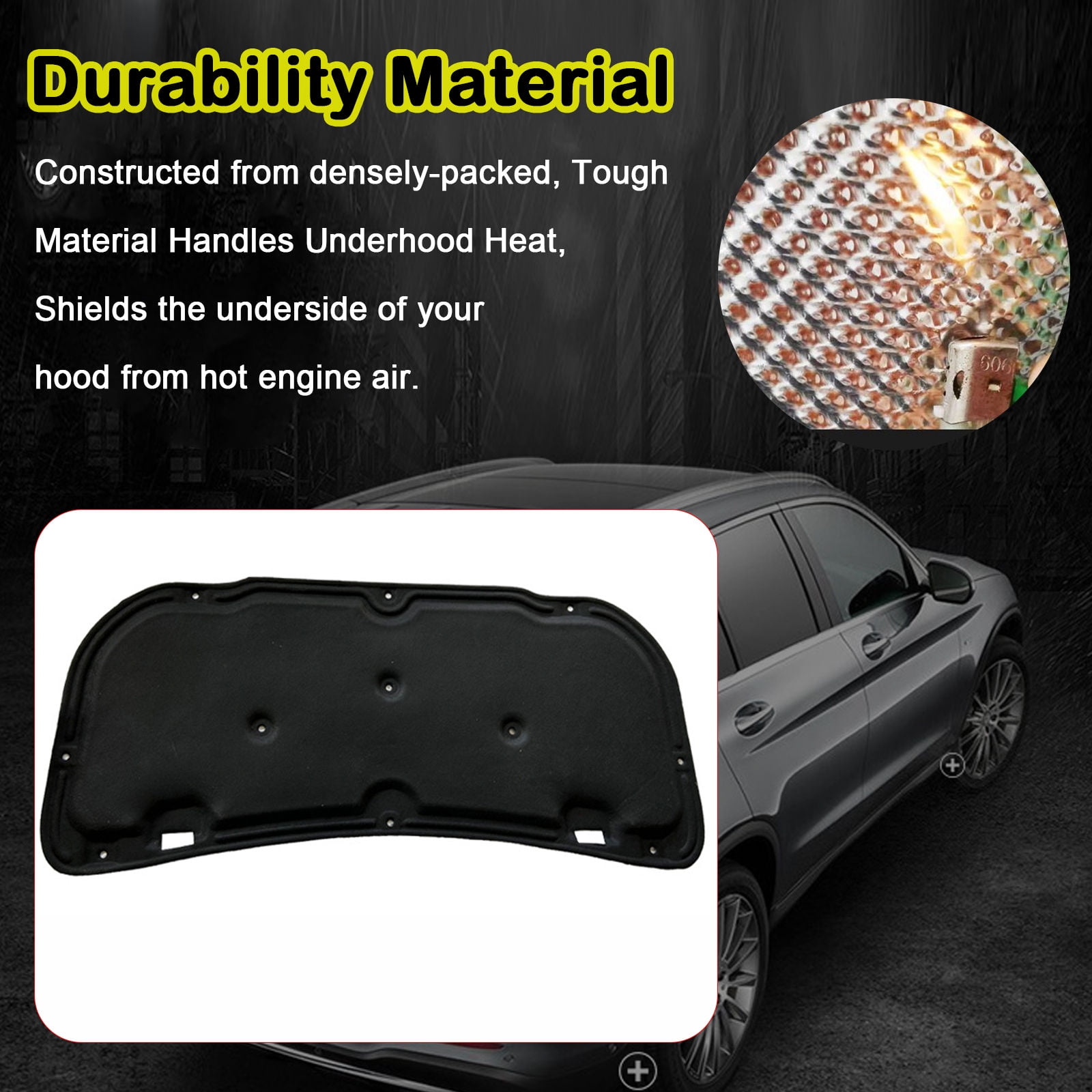 For Mazda 5 Car Hood Cover Sound Insulation Cotton, Front Trunk Lid Heat Insulation Mat Car Interior Accessories-C
