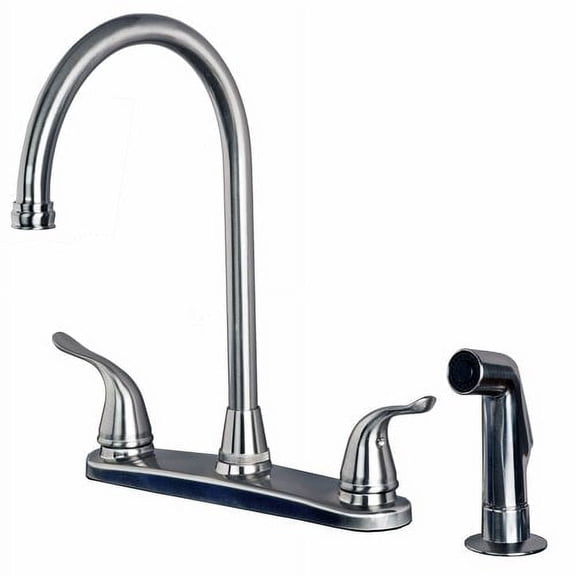 builders shoppe double handle kitchen faucet with side spray