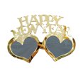thumbnail image 1 of KAKOWELY Gafas de fiesta de Año Nuevo con forma de diamante, gafas de FELIZ AÑO NUEVO, artículos divertidos para fiestas, gafas novedosas para la fiesta de Nochevieja (doradas), 1 of 5