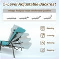 thumbnail image 6 of Kullavik Patio Chaise Lounge Sets Outdoor Armchair Recliner Rattan Adjustable Back 3 Pieces Cushioned Patio Folding Chaise Lounge with Folding Table - Blue, 6 of 8