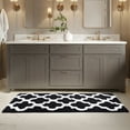 thumbnail image 4 of Lavish Home 24 x 60 Inch Bathroom Rug - Non Slip Cotton Bath Mat (Black), 4 of 7