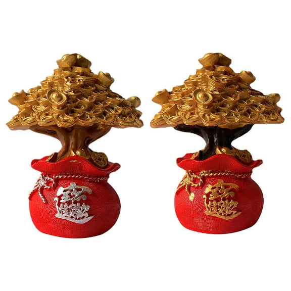 Dengjunhu Crystal Money Tree Feng Shui Bonsai for Fortune Money Good Luck Healing Balancing Tree for DIY Home Office Party Decor