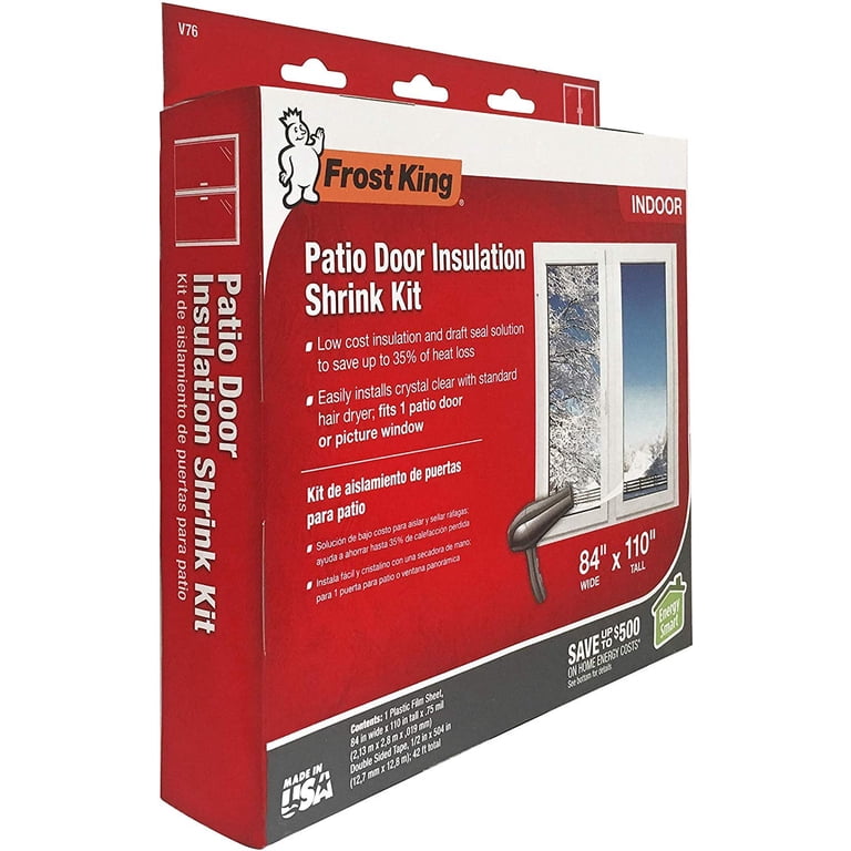 Frost King V76H Indoor Shrink Door Kit, 84in x 110in, Clear
