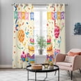 thumbnail image 6 of Kitchen Curtains 84 Inch Length 2 Panels, Happy Birthday Cake Grommets Window Treatment Curtain, Ribbon Balloon Cartoon Cute Thermal Curtains Drapes for Living Room/Bathroom, 6 of 9