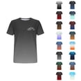 thumbnail image 1 of T-shirts Dégradé Montagne pour Femmes 2026 Été Décontracté Manches Courtes Col Rond T-Shirts Graphiques Randonnée Camping Hauts, 1 of 3