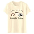 thumbnail image 5 of LUOGENLI T-shirts pour Femme pour Femmes T-Shirt Décontracté à Imprimé de Lettres Col Rond Manches Courtes T-Shirt Plusieurs Couleurs 4TG T-shirts pour Femmes T-shirts Graphiques Vêtements d'Été Beige m, 5 of 5