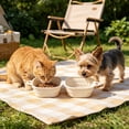 thumbnail image 7 of Aoznliie Collapsible Dog Bowls, 2 in 1 Foldable Silicone Dog Bowl for Travel, 6x5x1 inch Portable Dog Water Bowl for Hiking, White, 7 of 7