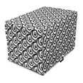 thumbnail image 1 of Art Deco Dog Crate Cover, Abstract Curling Monochrome Black Stripes Minimalist Toned Mosaic Spirals, Easy to Use Pet Kennel Cover Small Dogs Puppies Kittens, 7 Sizes, White Charcoal Grey, by Ambesonne, 1 of 6
