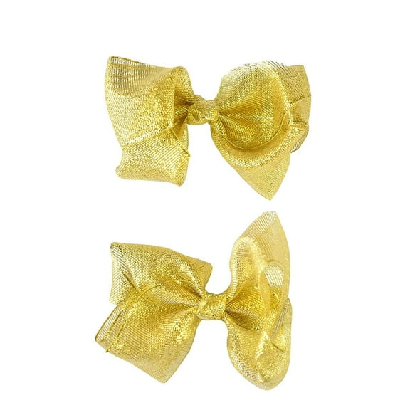 Ksopiavobs Toddlers' Girls' Smooth Grosgrain Ribbon Bow Alligator Clip, Gold