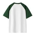 thumbnail image 3 of Bzhegqhd Men's Color Block Casual Raglan Short Sleeved Concise Round Neck Shirts, 3 of 3