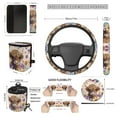 thumbnail image 5 of Uorisanigo Dahlia Yak Design Front and Back Seat Covers with Steering Wheel Covers Seatbelt Pads Drink Coasters Hanging Trash Bin Car Vent Storage Rearview Mirror Cover Key Chain Holder Set of 15, 5 of 7