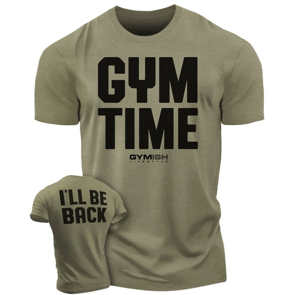 Gymish Gym Time Motivational Gym Shirt for Men – Workout Lifting T-Shirt, Funny Fitness Tee, Men’s Athletic Gym Apparel