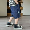 thumbnail image 4 of WXFAZCVU Baggy Jeans Shorts Boys Denim Pants Trendy Streetwear Kids Vacation Going Out Size 13-14 Years, 4 of 4