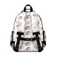 thumbnail image 3 of Hedgehog and Flower White Pattern Cute School Backpack Bag for School with Padded Back and Adjustable Shoulder Straps 15.25"x11.5"x5.25", 3 of 5