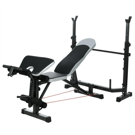 660lbs Adjustable Olympic Weight Bench With Squat Rack