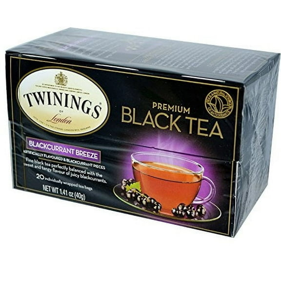 Twinings Premium Blackcurrant Breeze Black Tea, 20 Tea Bags