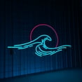 thumbnail image 2 of Handmadetneonsign Sun Waves Neon Sign, Beach Wave Wall Art Decor, Home Wall Decor, 2 of 5