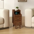 thumbnail image 2 of Gymax Solid Wood End Table w/ Pull-out Tray & 2 Storage Drawers Cable Management, 2 of 10