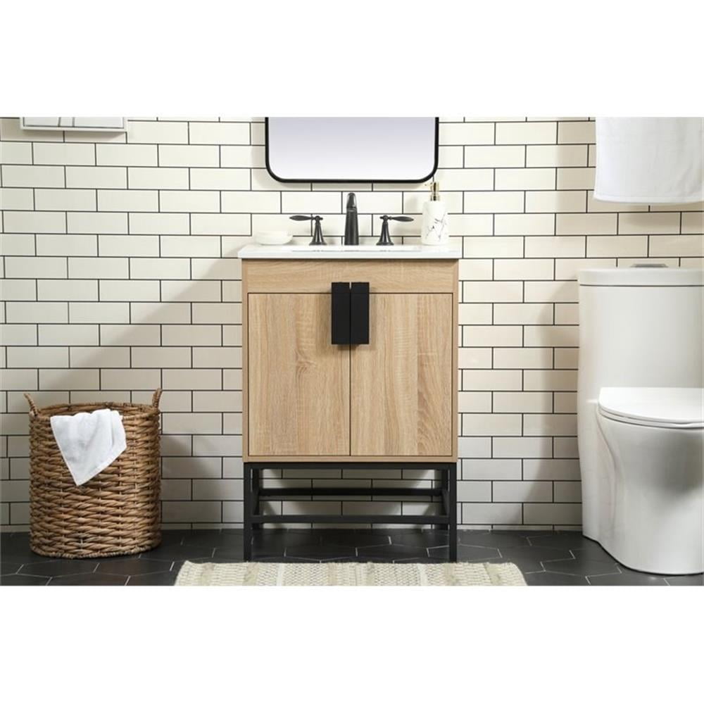 24 inch single bathroom vanity in mango wood