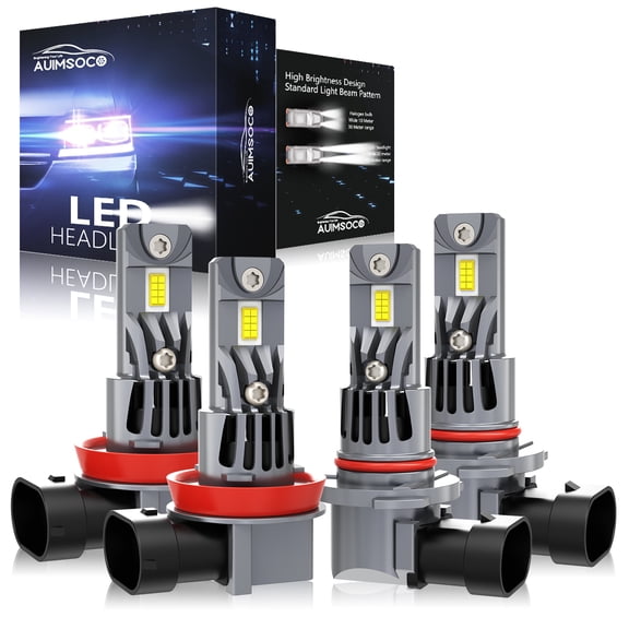 For Toyota Tundra 2007-2013 4x LED Headlight 9005&H11 Bulbs High Low Beam Cool White Bright