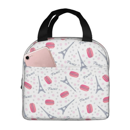 Insulated Lunch Bag for Women Men - polka dots Eiffel Tower Leakproof Cooler Lunch Box for Women Men  Lunch Tote Bags for Work School Picnic Travel